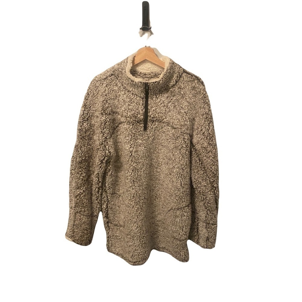 Love and harmony tan and white fleece size large